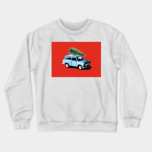 Christmas tree on car Crewneck Sweatshirt